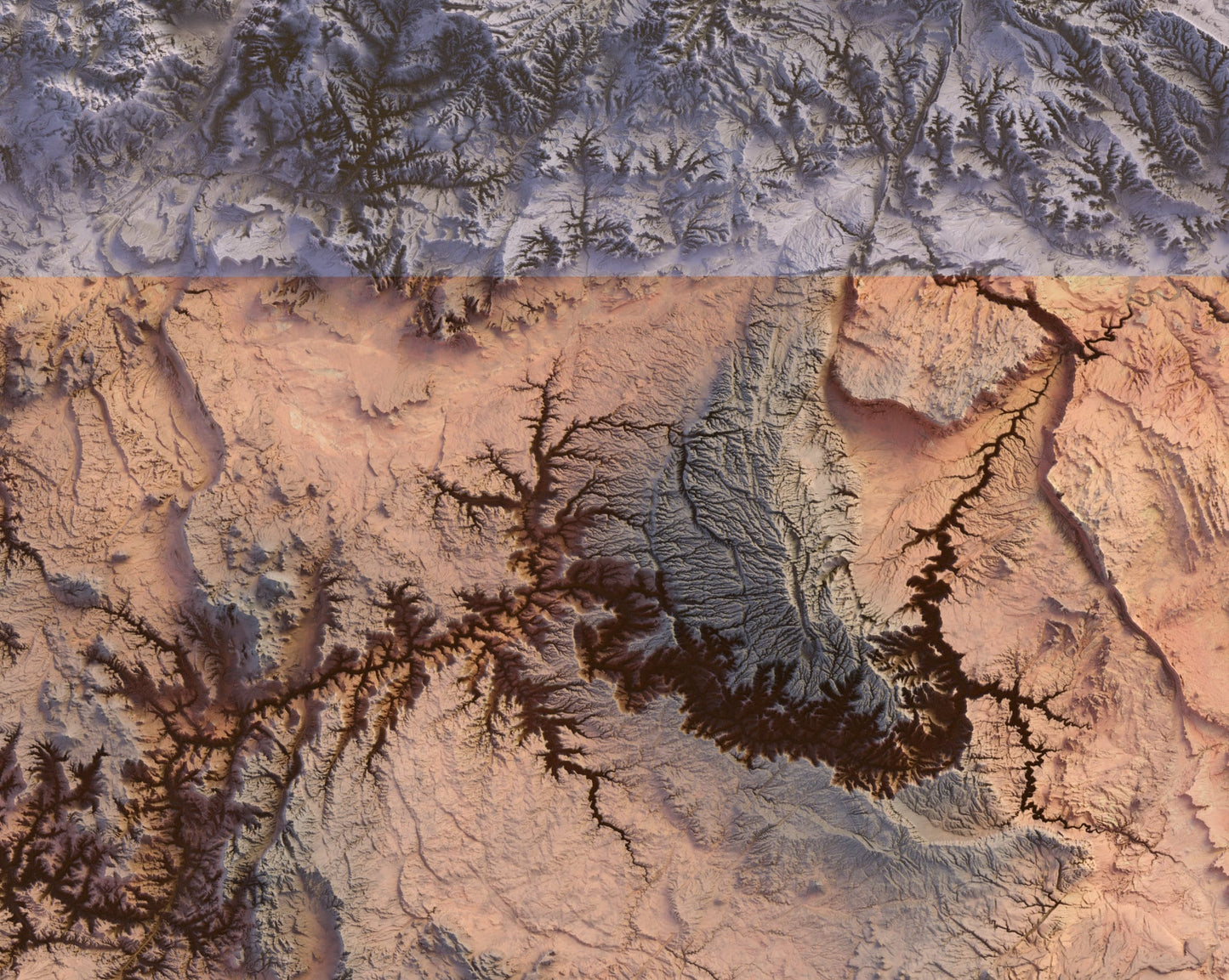 Arizona ~ 2D Topographic Map Print ~ Shaded Relief US State