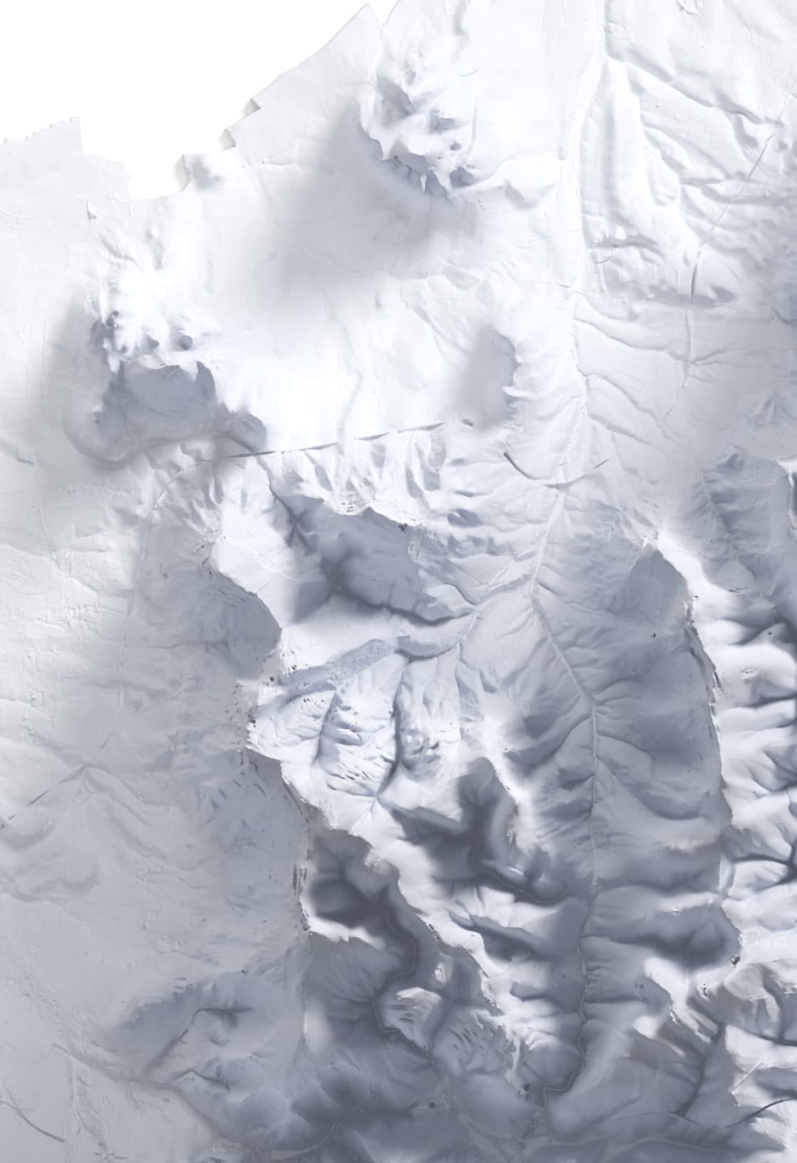 Gloucestershire Map ~ 2D Minimalist Print ~ Topographic Shaded Relief