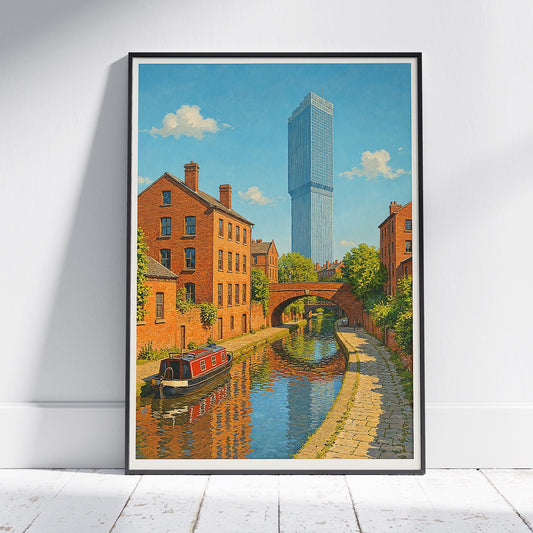 Manchester city skyline and canals print
