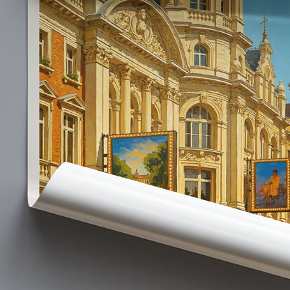 London Travel Poster | West End Theatre District Art Print | Vintage Oil Painting Style Wall Art