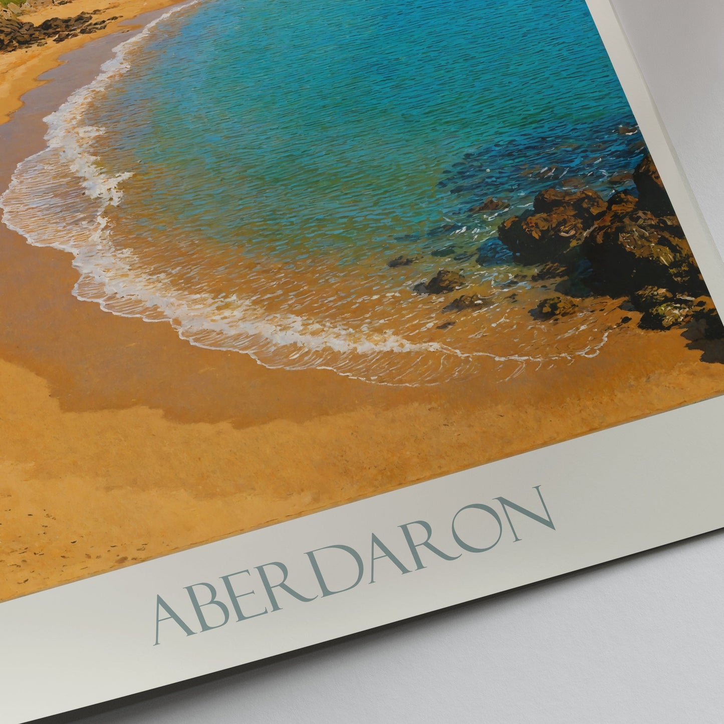 Aberdaron Coast Travel Poster | Welsh Village Seascape Art Print | Wales Coastal Home Decor | UK Beach Wall Art Gift