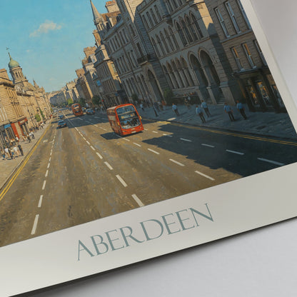 Aberdeen Travel Poster, Granite City | Scotland Cityscape Art Print | Historic Architecture Wall Decor | UK Home Gift