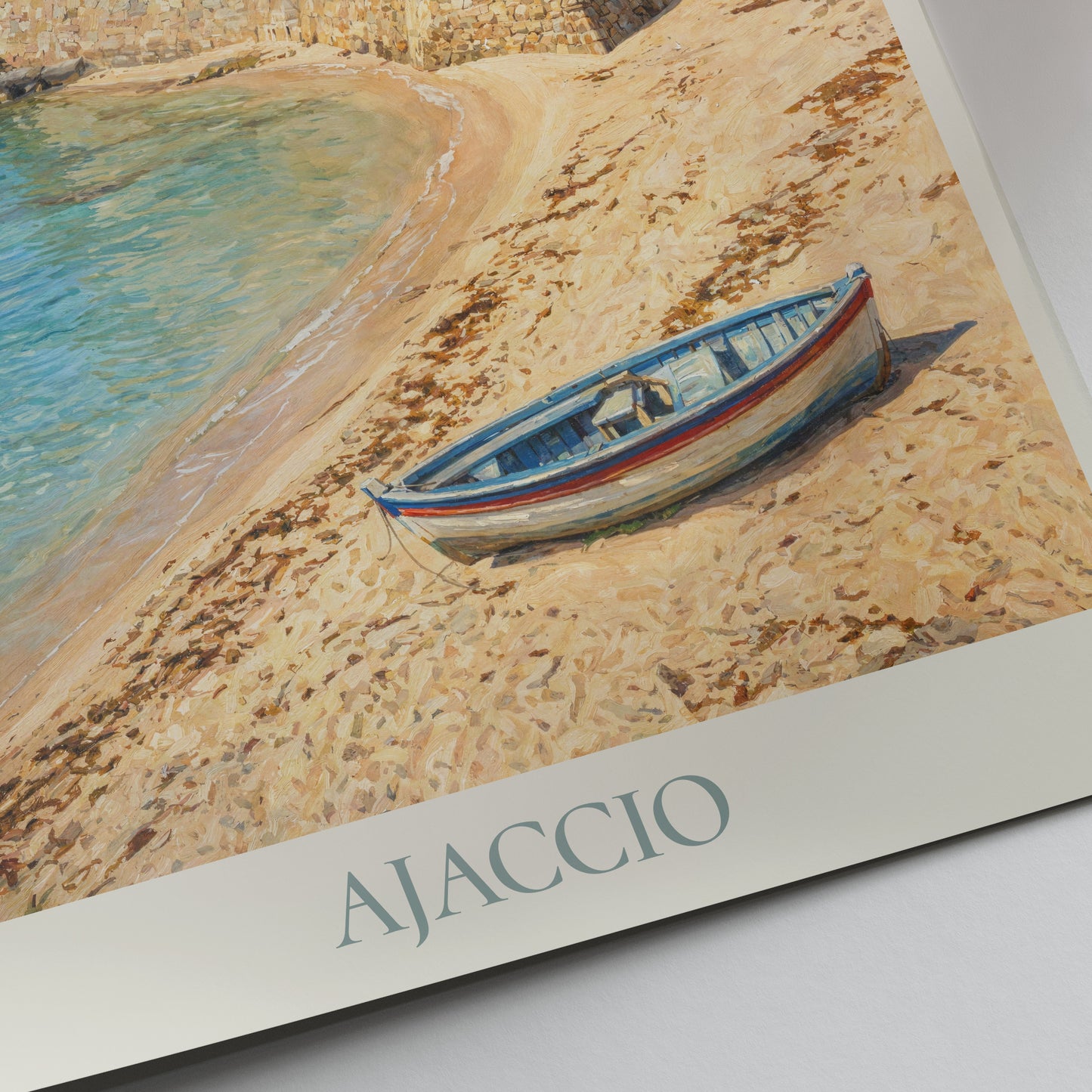 Ajaccio Corsica Travel Poster: Citadelle d'Ajaccio and Coastline Art Print