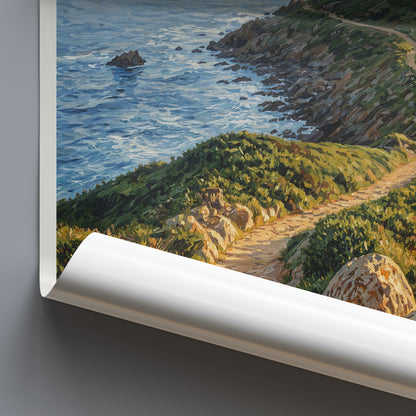 Ajaccio Corsica Travel Poster: Pointe de la Parata & Îles Sanguinaires Painted Art Print