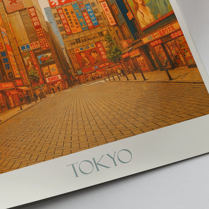 Akihabara Travel Poster | Retro Tokyo Anime Art Print | Japan Cityscape Wall Decor | Vintage Style Home Gift