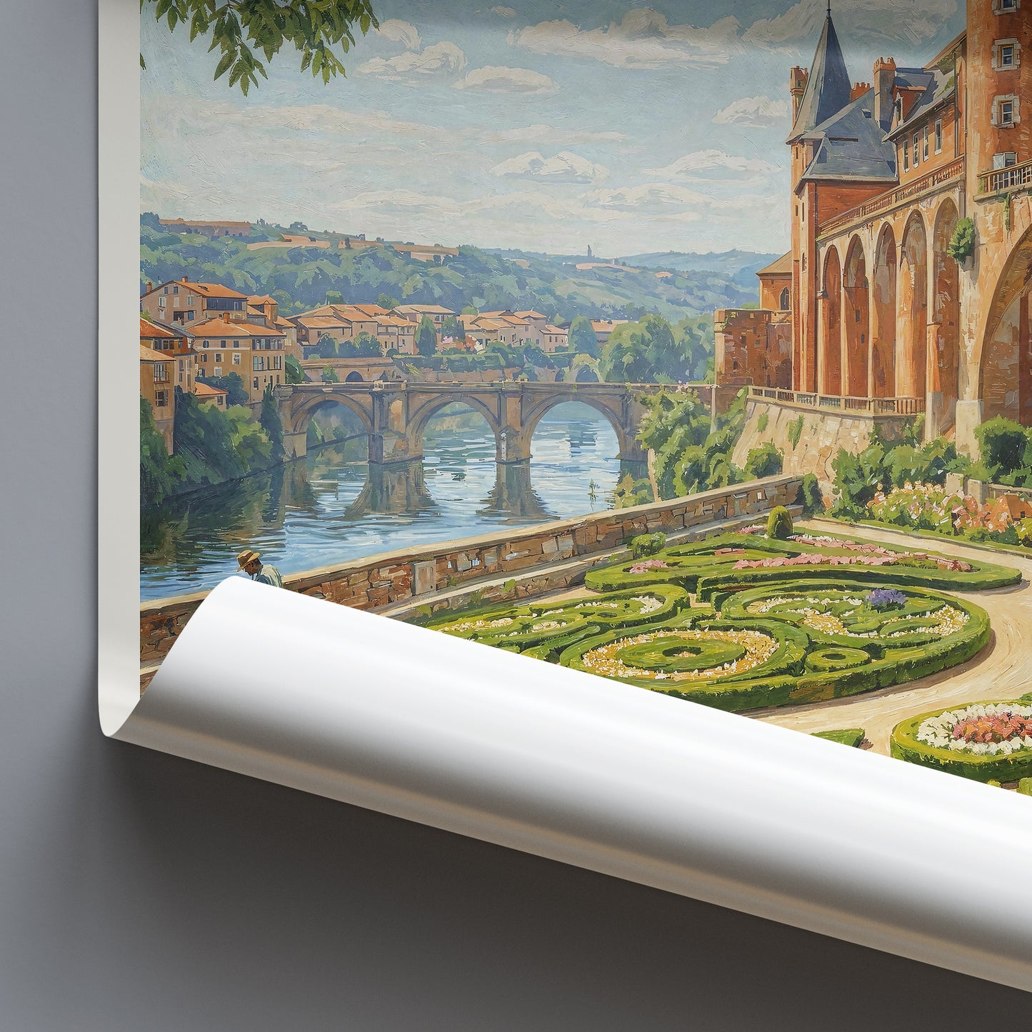 Albi Occitanie Travel Poster: Palais de la Berbie Gardens & Pont Vieux Art Print