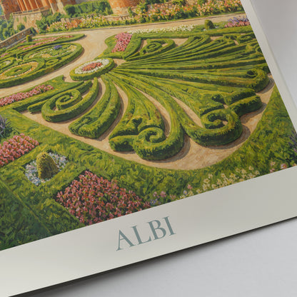 Albi Occitanie Travel Poster: Palais de la Berbie Gardens & Pont Vieux Art Print