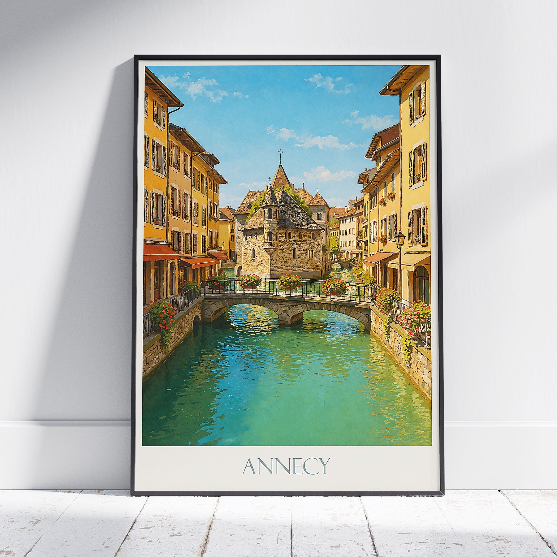 Annecy Travel Poster, Palais de l'Isle | France Canal City Wall Art Print | European Home Decor Gift