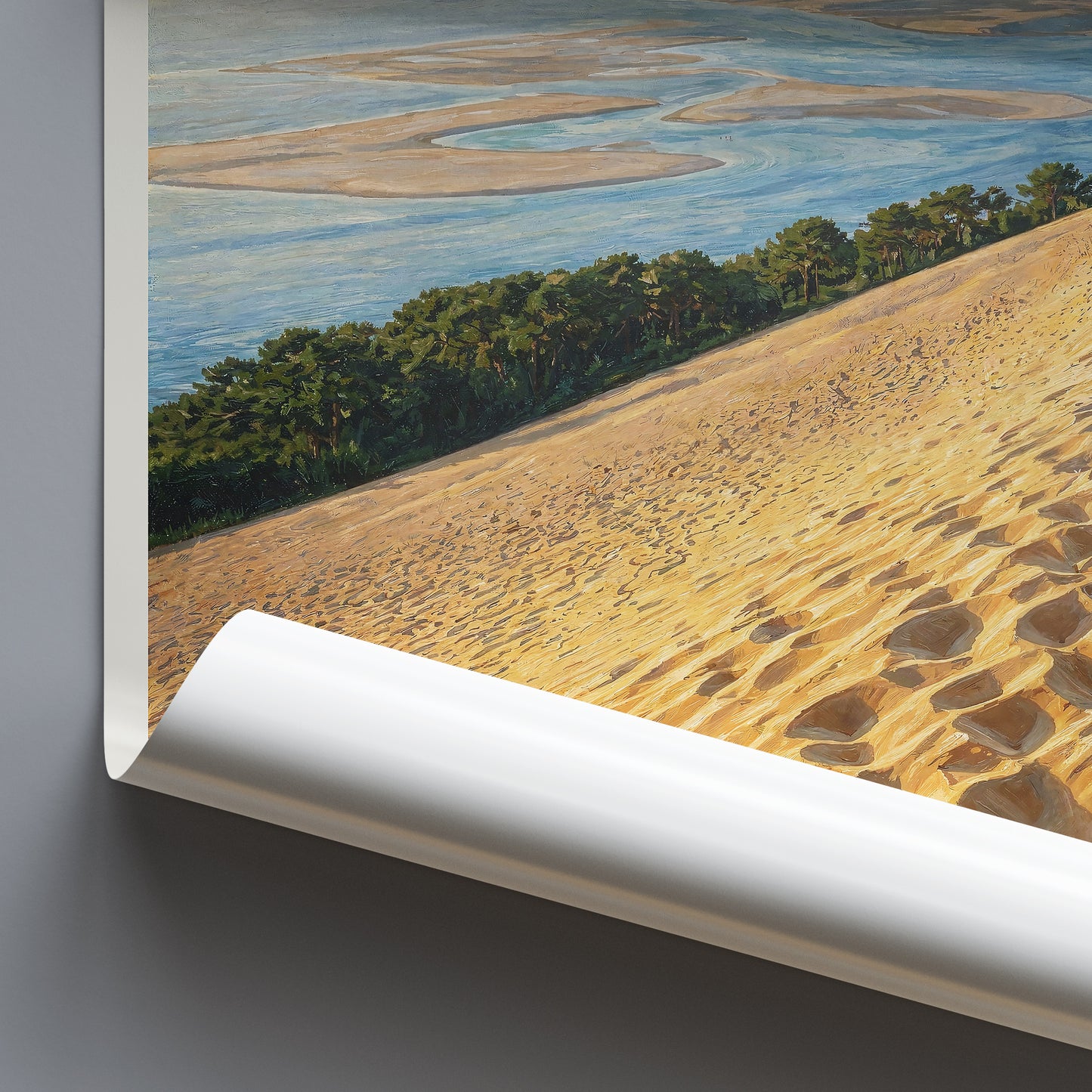 Arcachon France Travel Poster: Dune du Pilat Coastal Painted Art Print