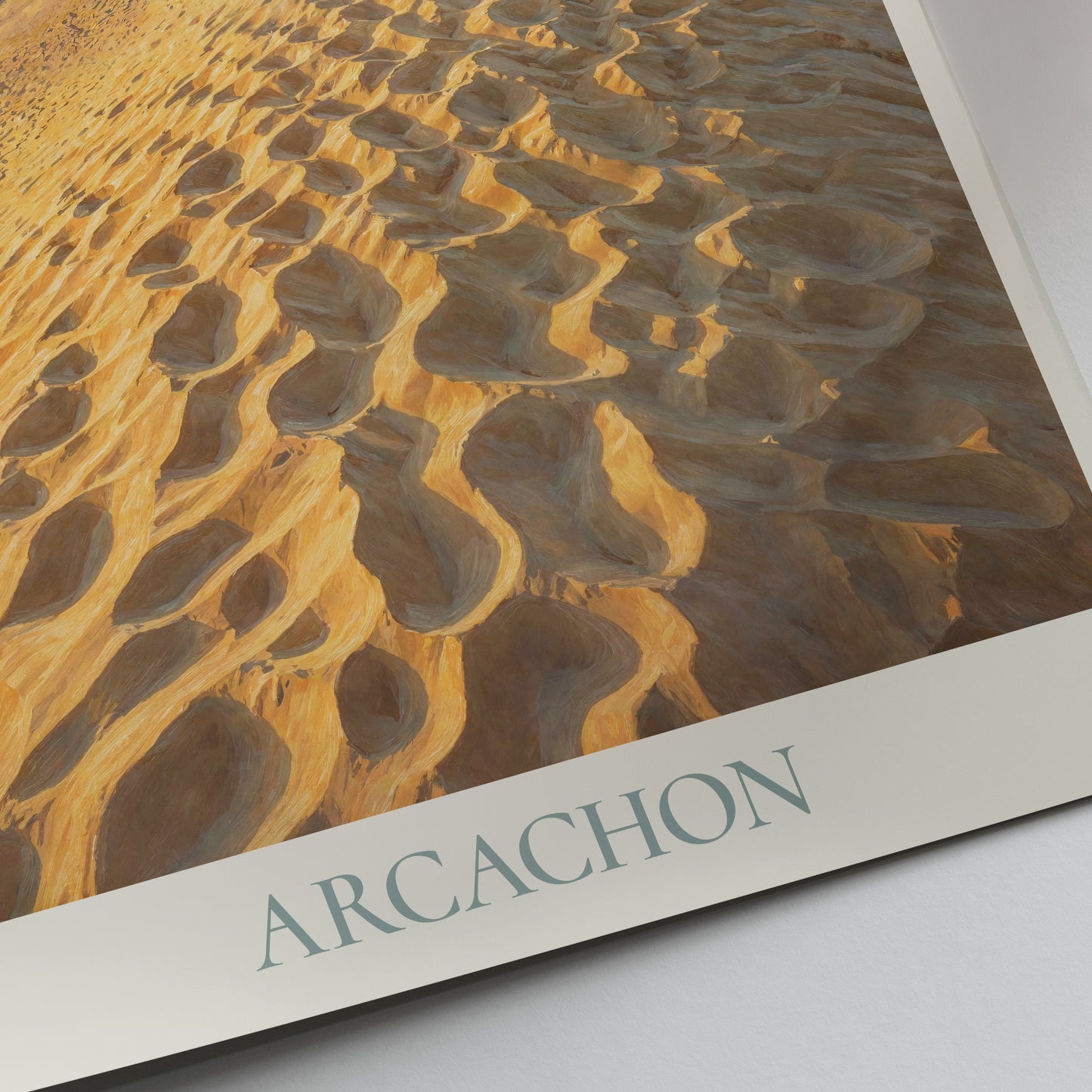 Arcachon France Travel Poster: Dune du Pilat Coastal Painted Art Print
