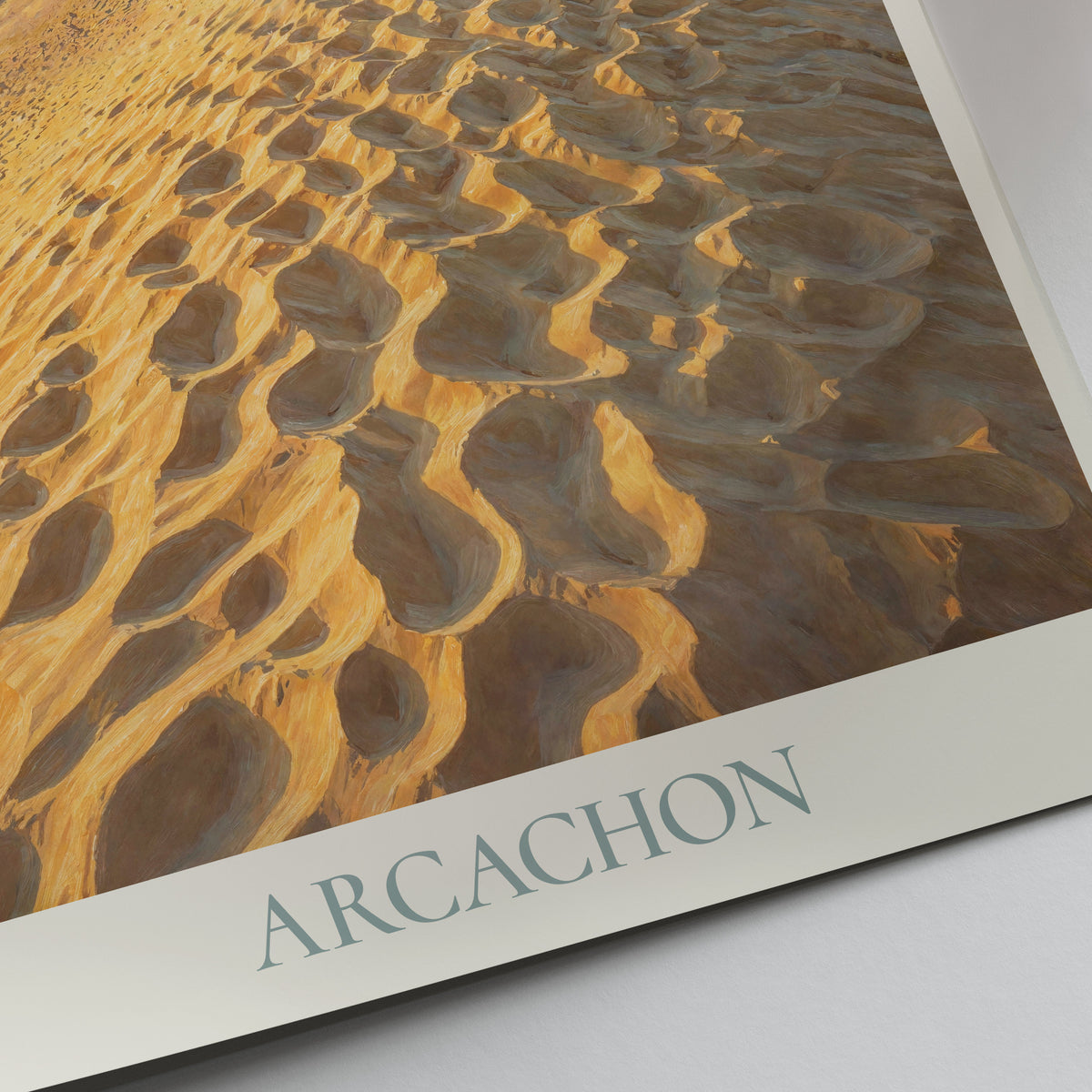 Arcachon France Travel Poster: Dune du Pilat Coastal Painted Art Print