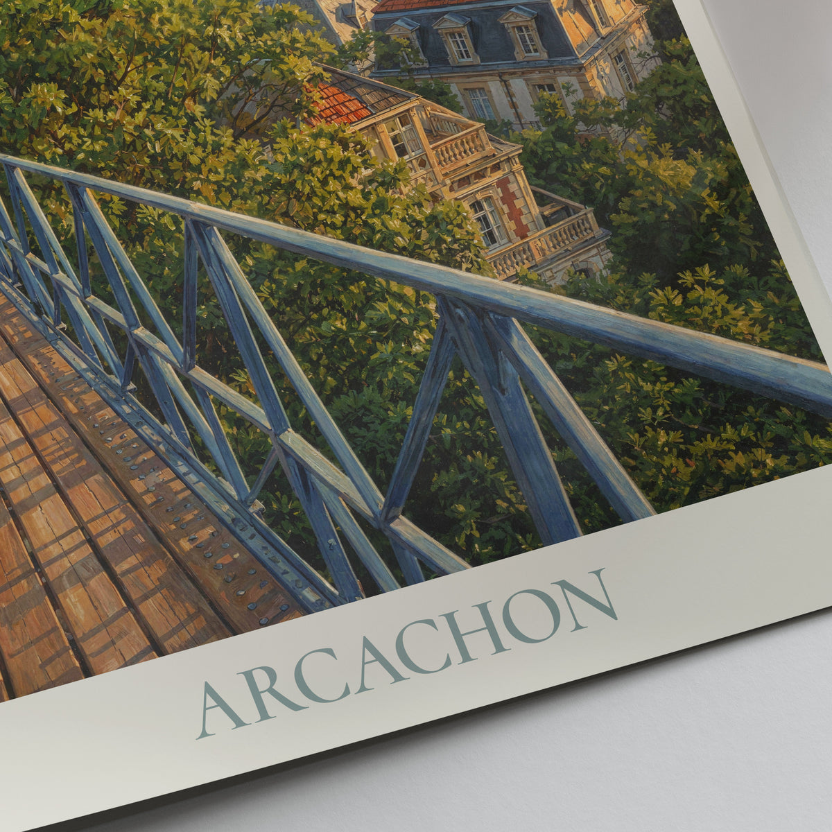 Arcachon France Travel Poster: Sainte-Cécile Observatory & Ville d'Hiver Art Print.
