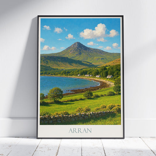 Isle of Arran Travel Poster, Scottish Landscape Print | Vintage Style Wall Art | Scotland Home Decor Gift