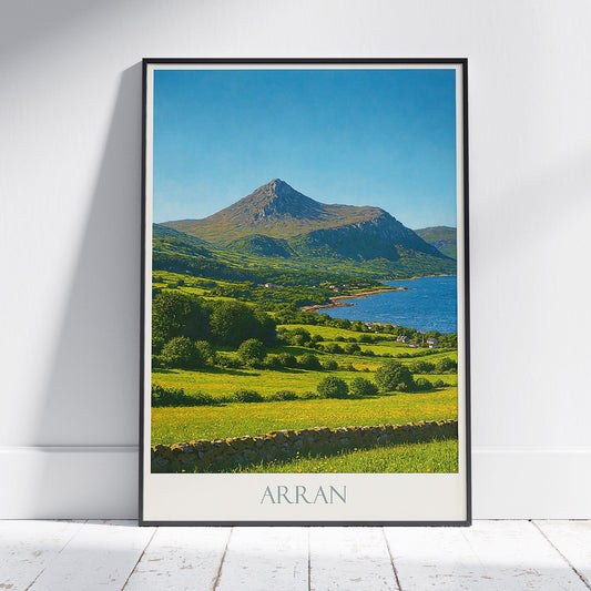 Arran Travel Poster, Scenic Isle of Arran Art Print | Scottish Landscape Wall Art | UK Vacation Gift