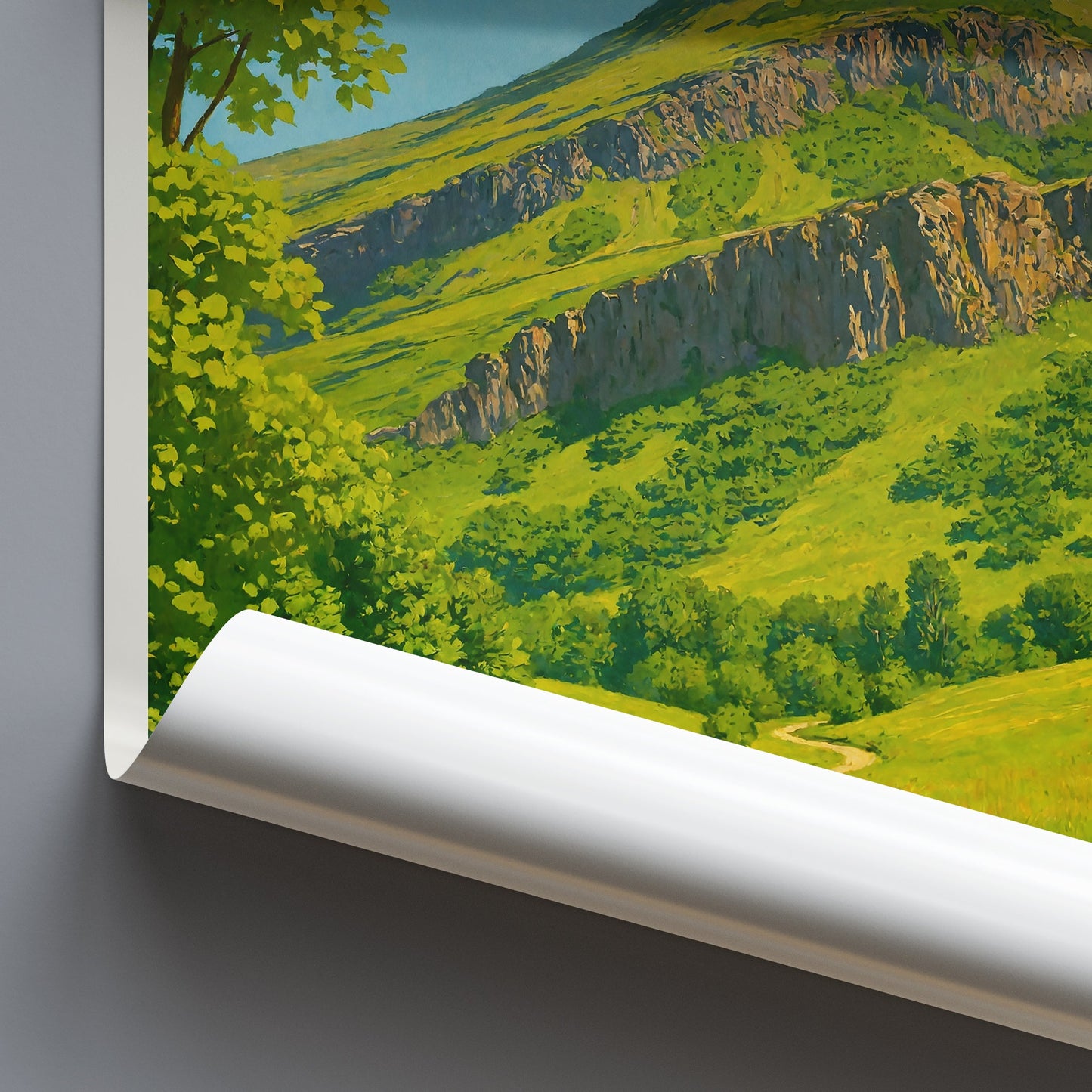 Arthur's Seat Travel Poster, Edinburgh Scotland Art Print | Vibrant Mountain Landscape Decor | Unique UK Hiking Gift