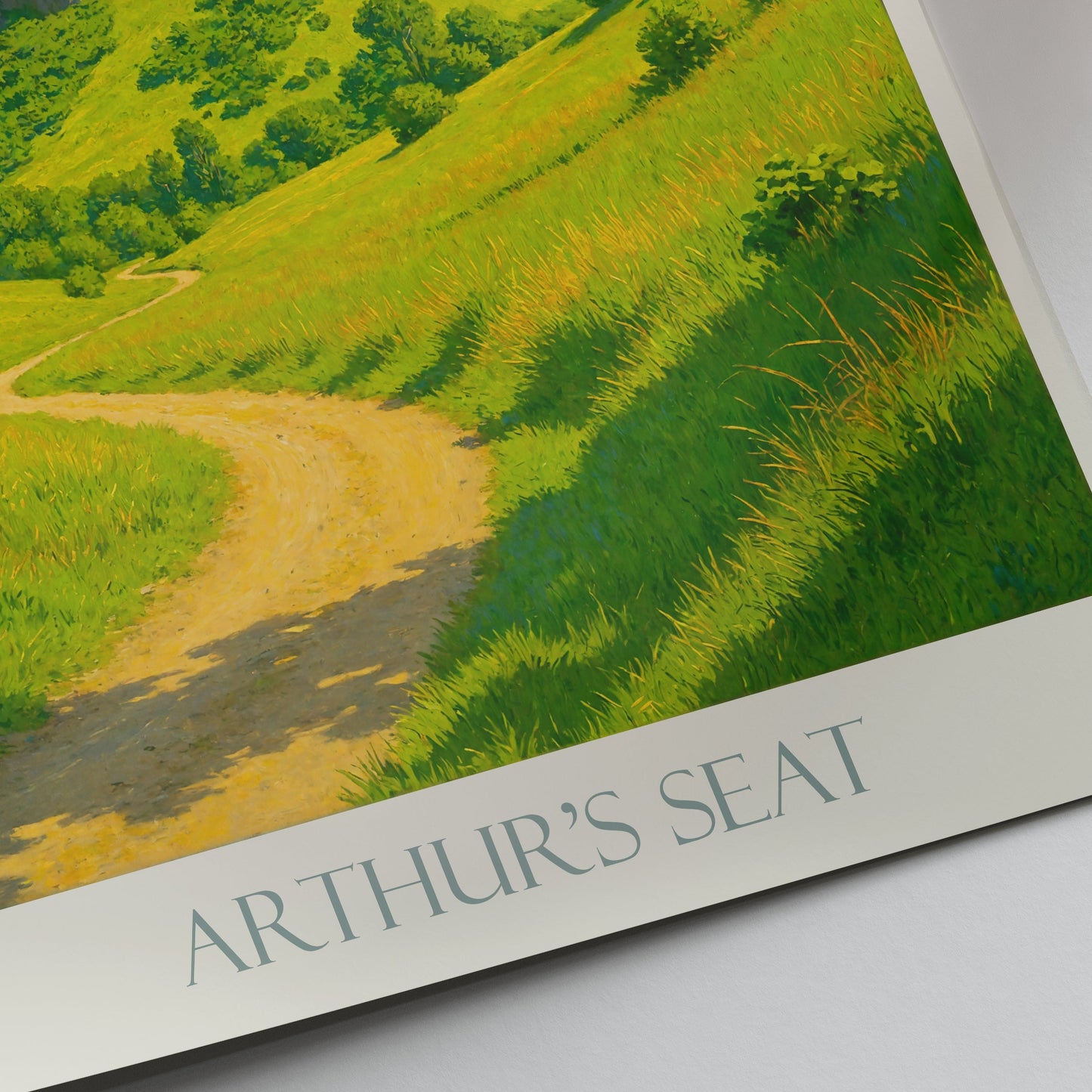 Arthur's Seat Travel Poster, Edinburgh Scotland Art Print | Vibrant Mountain Landscape Decor | Unique UK Hiking Gift