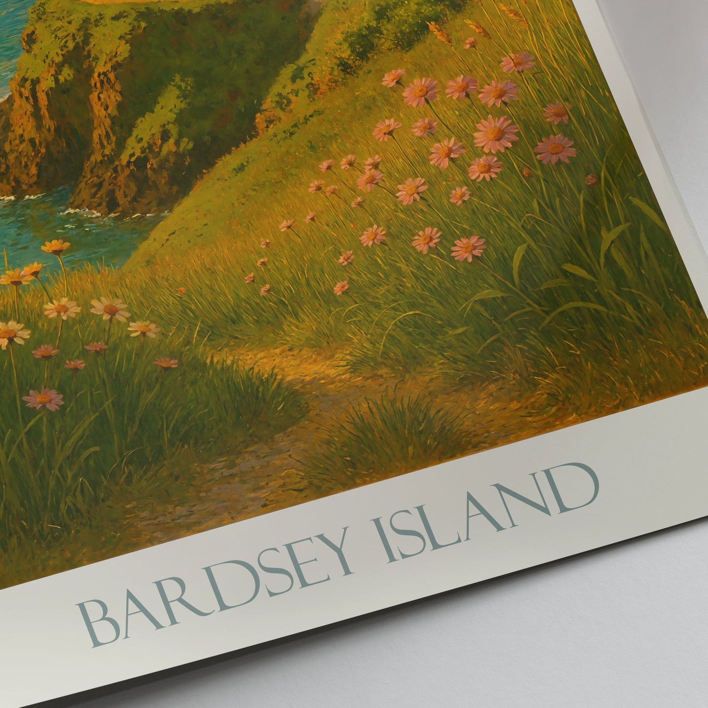 Bardsey Island Lighthouse Travel Poster | Serene Welsh Coast Art Print | Coastal Wall Decor | Lighthouse Lover Gift