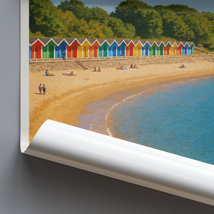 Barry Island Travel Poster, Wales Beach Huts Print | Colorful Seaside Art Decor | UK Vacation Souvenir Gift