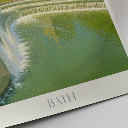 Bath Travel Poster, Bath Abbey Art Print | Charming Georgian City Wall Decor | England Travel Gift