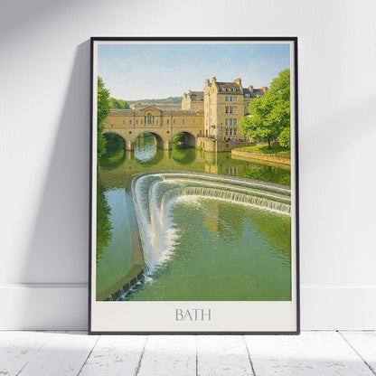 Bath Travel Poster, Bath Abbey Art Print | Charming Georgian City Wall Decor | England Travel Gift