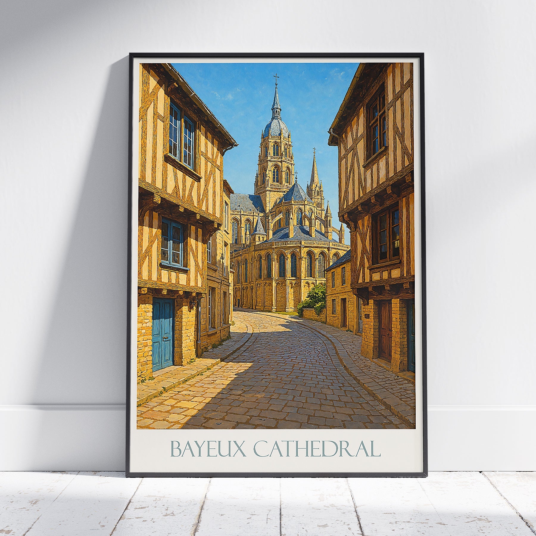 Bayeux Cathedral Travel Poster | Historic French Art Print | Normandy France Wall Decor | European City Gift