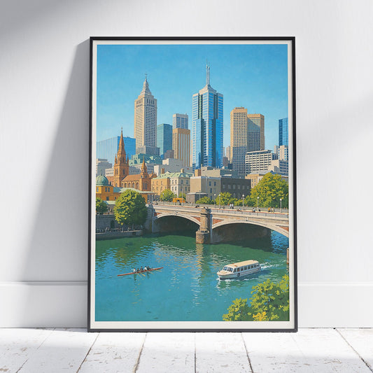 Melbourne city skyline print