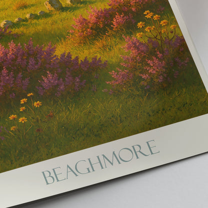 Beaghmore Stone Circles Travel Poster | Northern Ireland Art Print | Ancient Celtic Landscape Decor | Mystical Irish Gift