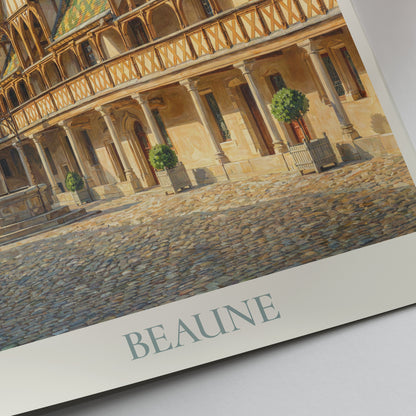 Beaune Burgundy Travel Poster: Hospices de Beaune Courtyard Art Print