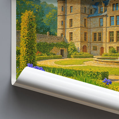 Belfast Castle Gardens Travel Poster, Northern Ireland Castle Art Print | Fairytale Home Decor | Unique UK Wall Art Gift
