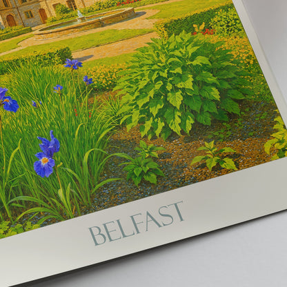 Belfast Castle Gardens Travel Poster, Northern Ireland Castle Art Print | Fairytale Home Decor | Unique UK Wall Art Gift
