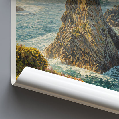 Belle-Île-en-Mer Brittany Travel Poster: Aiguilles de Port-Coton Sea Stacks Art Print
