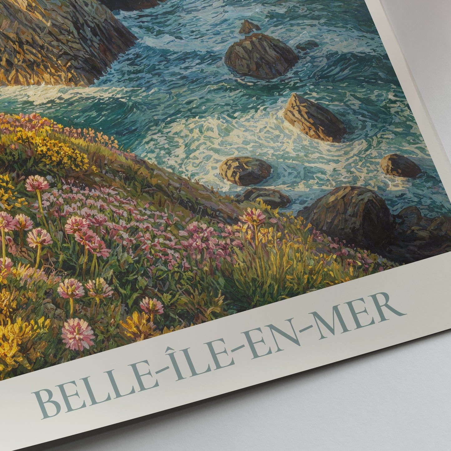 Belle-Île-en-Mer Brittany Travel Poster: Aiguilles de Port-Coton Sea Stacks Art Print