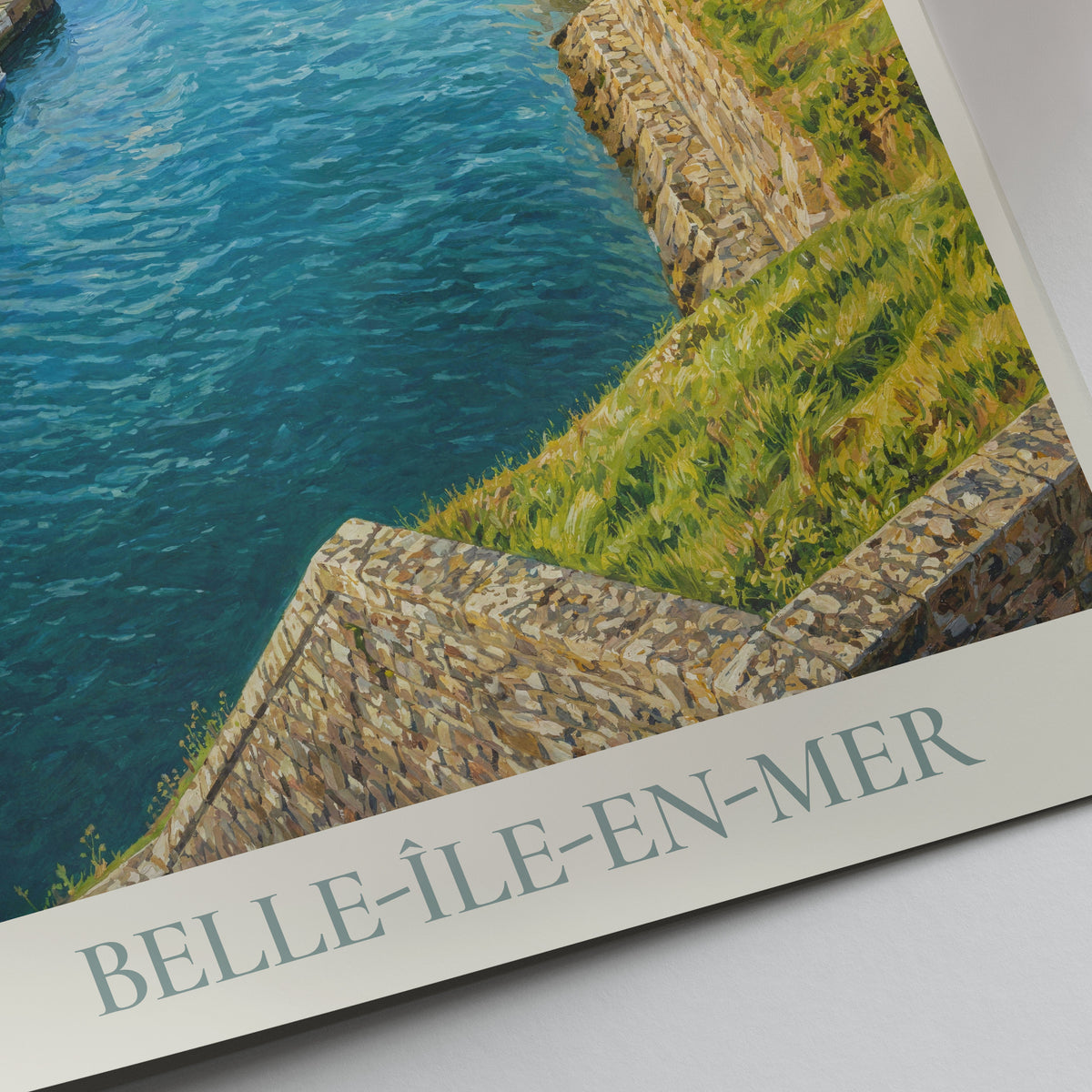 Belle-Île-en-Mer Brittany Travel Poster: Le Palais Harbour and Citadelle Vauban Art Print