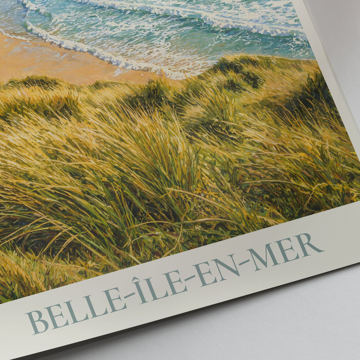 Belle-Île-en-Mer Brittany Travel Poster: Plage de Donnant Surf Coast Painted Art Print