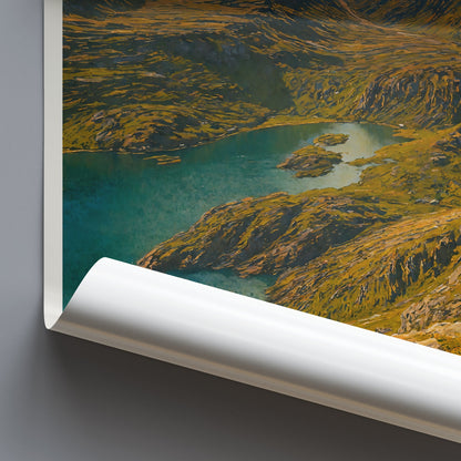 Black Cuillin Travel Poster | Isle of Skye Scotland Art Print | Scottish Highlands Wall Decor | Mountain Lake Vista
