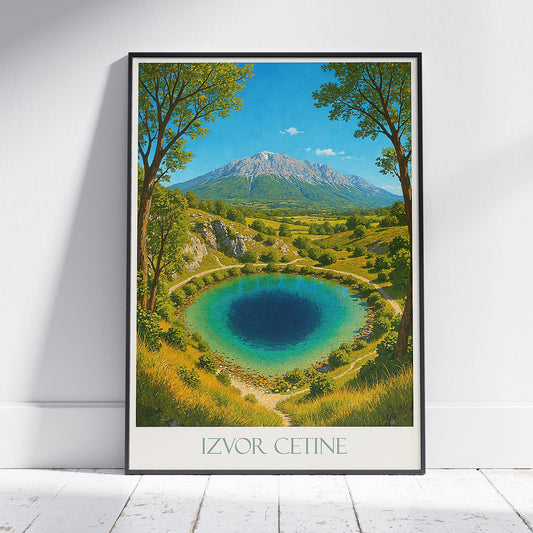 Blue Eye of Cetina Croatia Travel Poster | Izvor Cetine Spring Art Print | Dalmatian Nature Wall Decor | Unique Gift