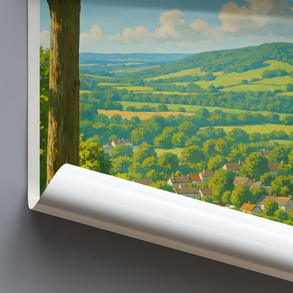 Box Hill Travel Poster | Surrey England View Print | Scenic Countryside Art | Hiking Gift