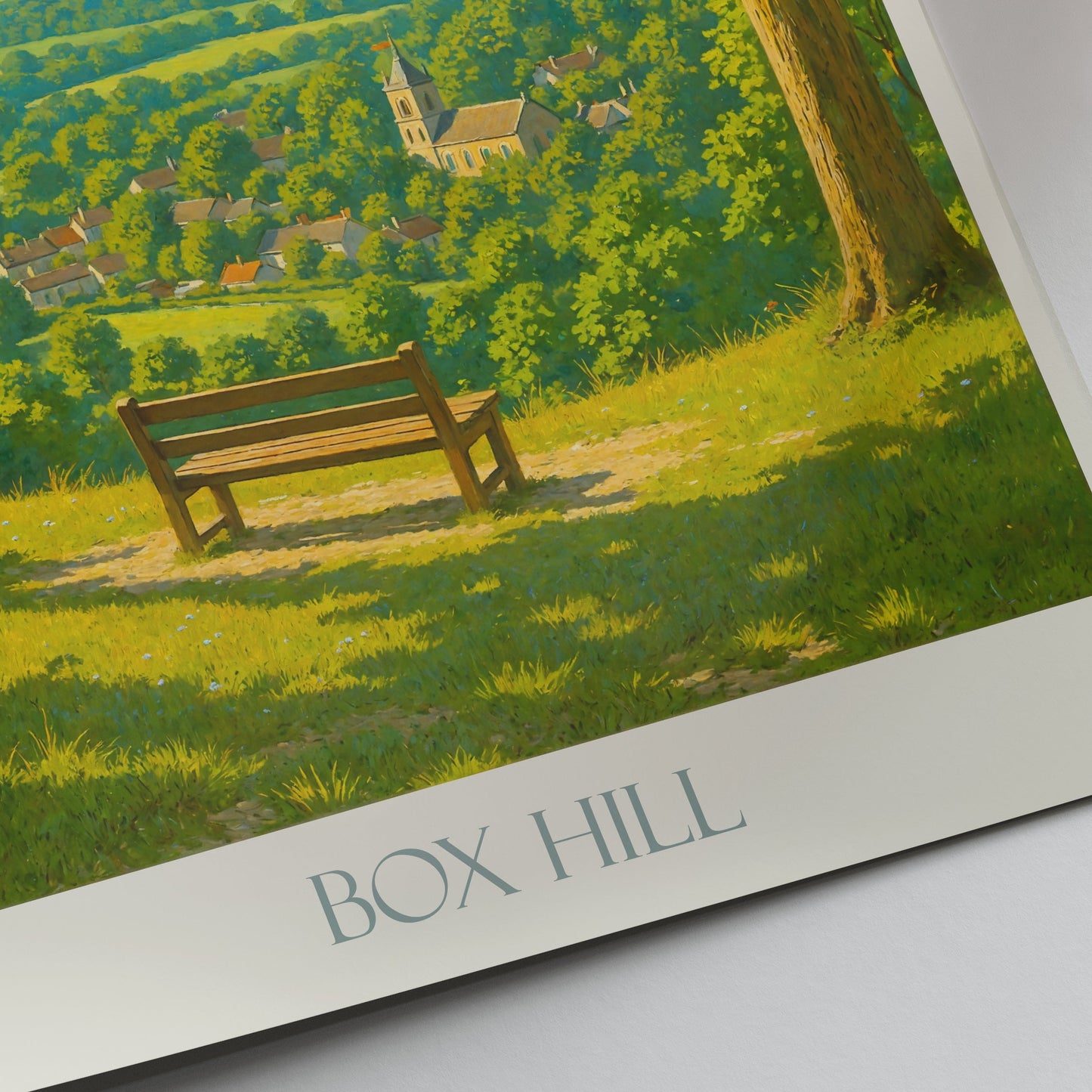 Box Hill Travel Poster | Surrey England View Print | Scenic Countryside Art | Hiking Gift