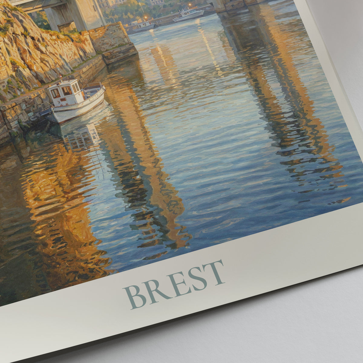 Brest Brittany Travel Poster: Tour Tanguy and Pont de Recouvrance Art Print