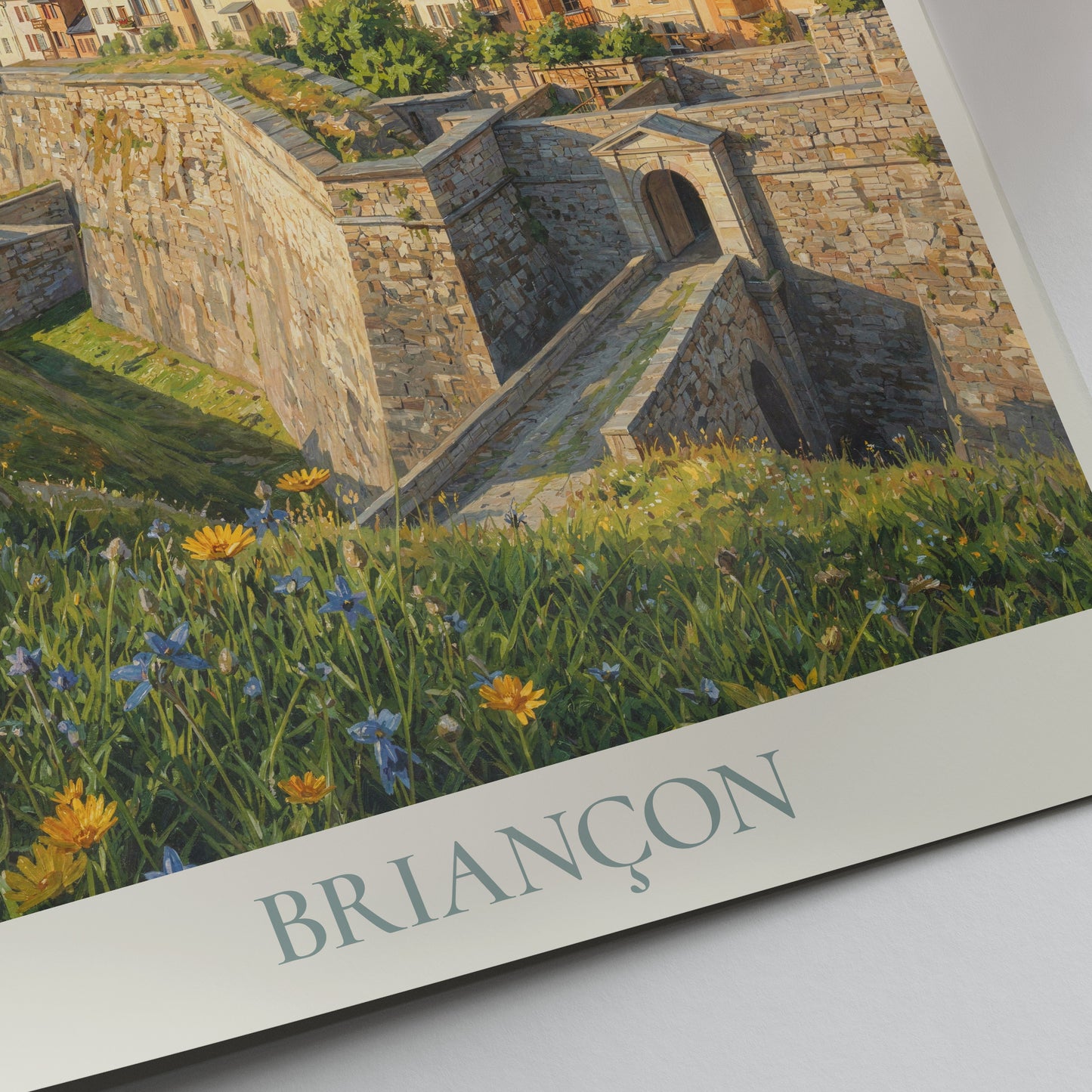 Briançon French Alps Travel Poster: Cité Vauban and Collégiale Notre-Dame Art Print