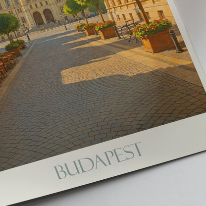 Budapest Travel Poster, Hungarian Parliament Building Art Print | Hungary Cityscape Wall Decor | European Home Gift