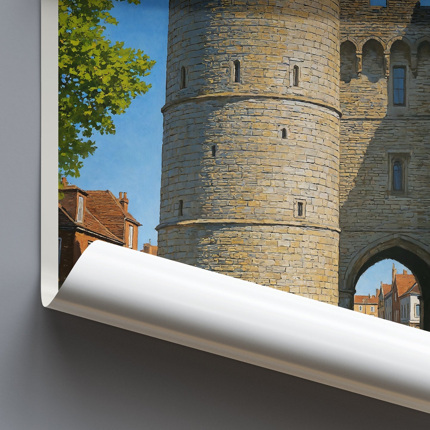 Canterbury Travel Poster | Westgate Towers England Art Print | Historic UK Landmark Decor | Cityscape Wall Art