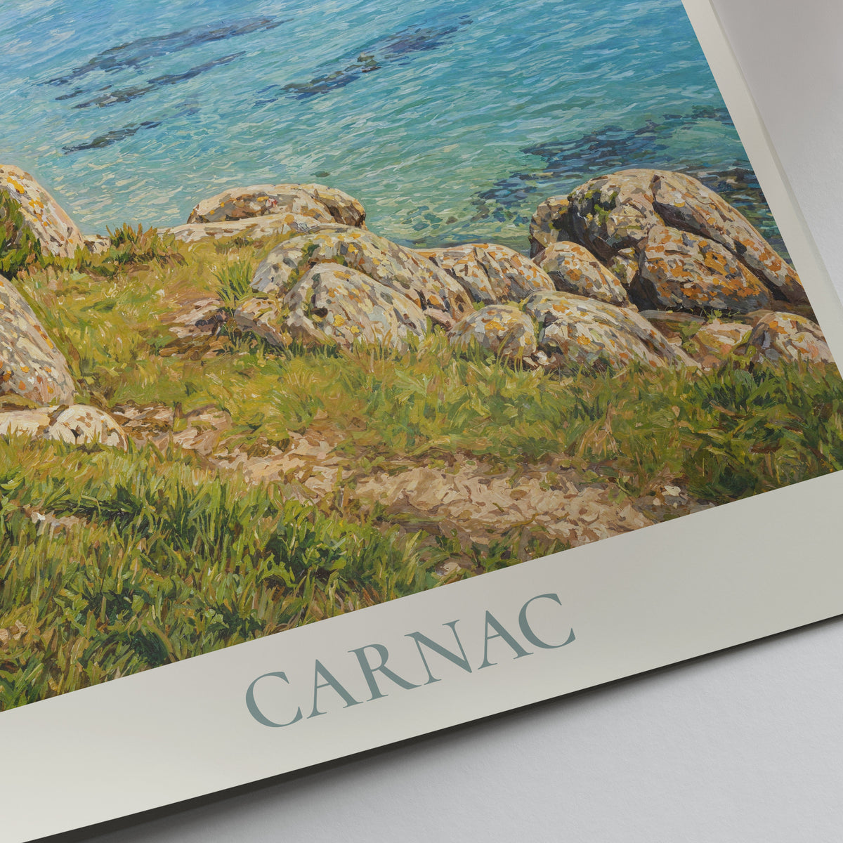 Carnac Brittany Travel Poster: Grande Plage and Seaside Villas Art Print