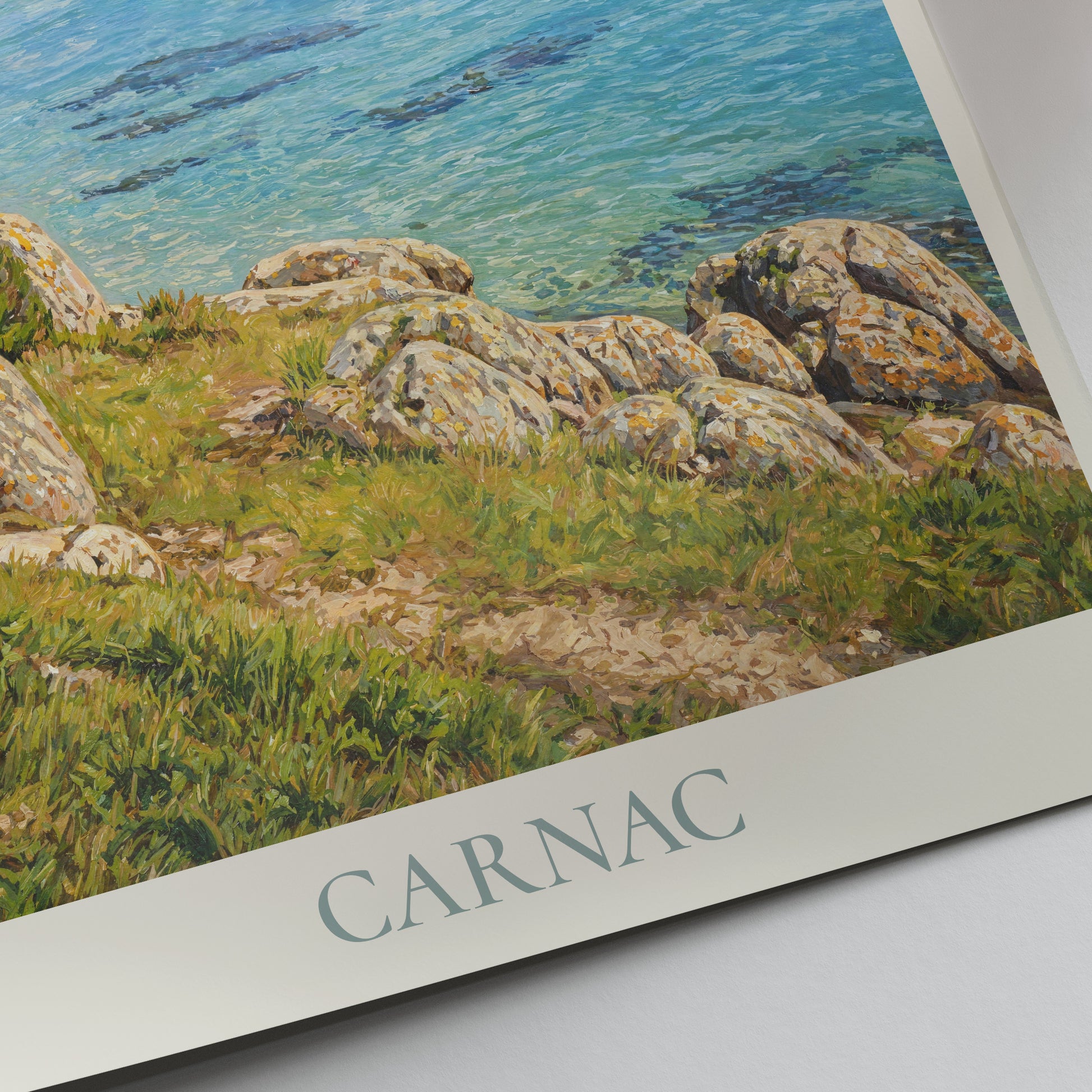 Carnac Brittany Travel Poster: Grande Plage and Seaside Villas Art Print