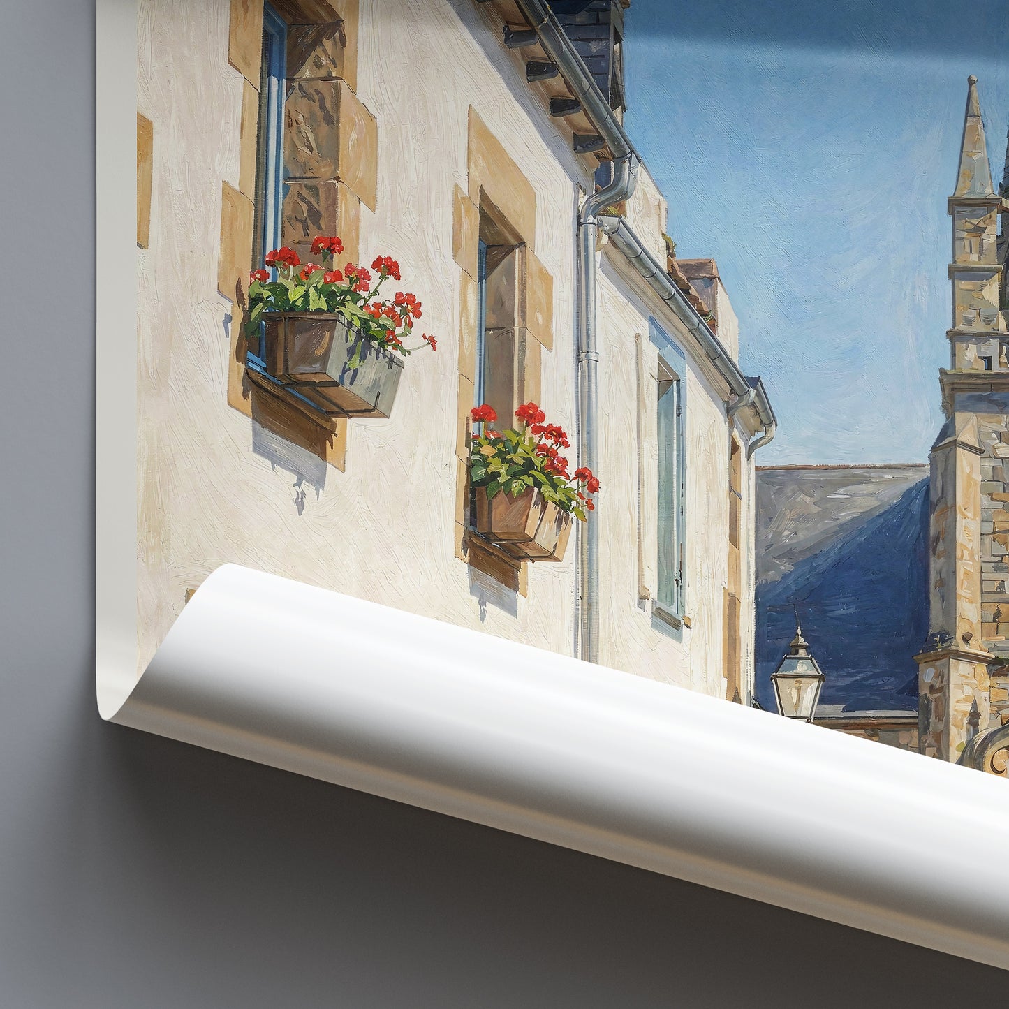 Carnac Brittany Travel Poster: Église Saint-Cornély Painted Art Print