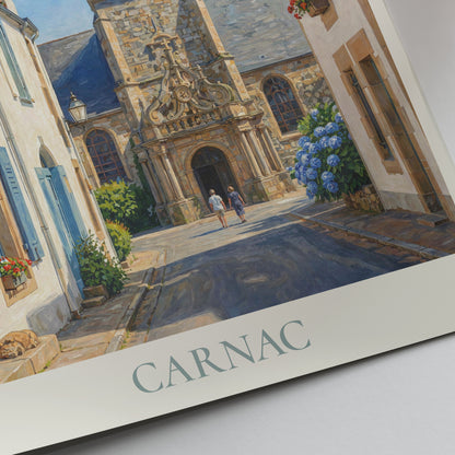 Carnac Brittany Travel Poster: Église Saint-Cornély Painted Art Print