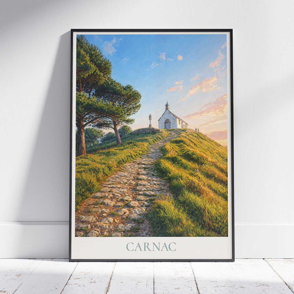 Carnac Brittany Travel Poster: Chapelle Saint-Michel Art Print.