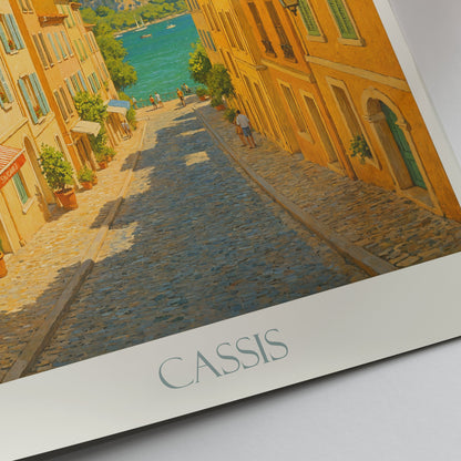 Cassis Travel Poster | French Riviera Coastal Art ~ France Village Wall Art | Mediterranean Painting Print