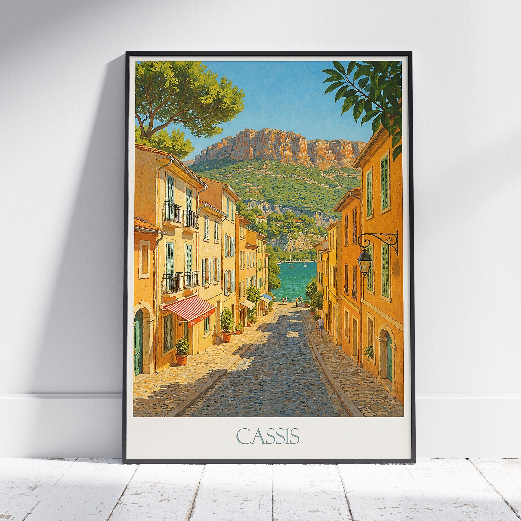 Cassis Travel Poster | French Riviera Coastal Art ~ France Village Wall Art | Mediterranean Painting Print