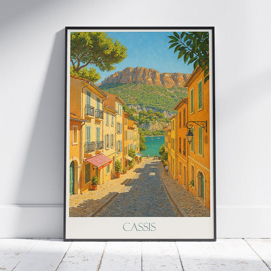 Cassis Travel Poster | French Riviera Coastal Art ~ France Village Wall Art | Mediterranean Painting Print